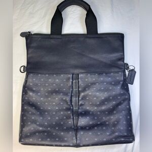Coach Charles fold over tote navy blue